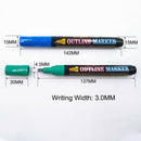 Drawing Double Line Outline Pen Highlighter Marker 12 Colors Pens School