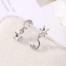 Fashion Stars Moon Dangle Rhinestone Earrings Women Jewelry Shiny Ear Drop