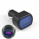 Car LED Digital Voltmeter Battery Tester Voltage Meter Thermometer Gauge 12V-24V