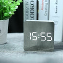 Led Alarm Clock Digital Electronic Led Mirror Clock Multifunction Temperatu