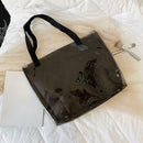 Clear Women Handbag Transparent Shoulder Bag Large Shopping Totes (Black)