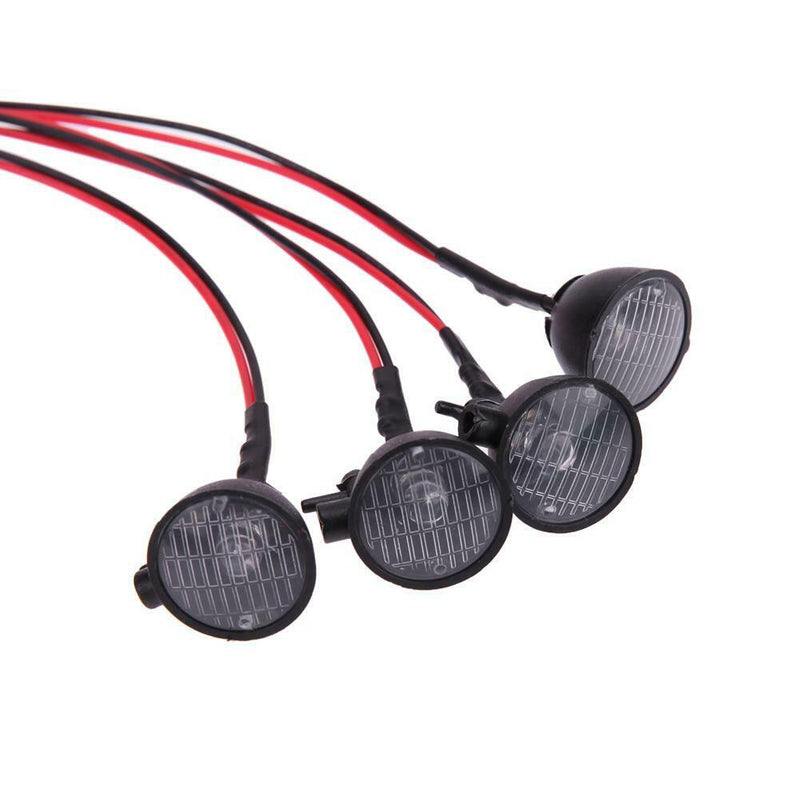 4pcs RC Car Round LED Light with Cover Vehicle Lamp Part for 1/10 Traxxas