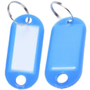 20 Pcs Key ID Label Tags Split Ring Keyring Keychain Blue