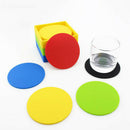 7pcs Silicone Simple Slice Coasters for Hot Beverages and Cold Drinks,Red