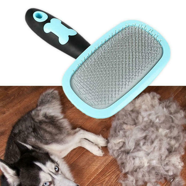 Pet Dog Hair Grooming Brush Massage Comb Hair Removal Beauty Tool (Blue) A#S