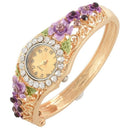Luxury Crystal Women Watch Vogue Quartz Flower wrist band Color: Purple Z3C9