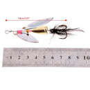 Metal Fishing Lure Sequins Spinner Spoon Baits Feather Fishhook Tackle 7.8cm 11g
