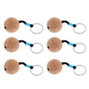 6Pcs Wooden Cork Buoyant Floating Ball Key Ring Canal/Sailing/Marine/Kayak