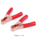 2 Red+ 2 Black 50A Copper Coated Car Battery Test Clips Alligator Clamps A