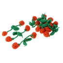 10Pcs Knitted Crochet Flowers Appliques Scrapbooking Embellishments Orange