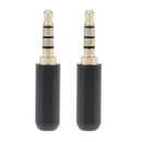 2PC 3.5mm 1/8" Male Jack Mini Black Audio Plug Male Stereo Adaptor DIY Soldering