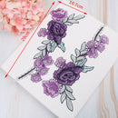 2x purple flower embroidery patches for clothes applique embroidery collar JR