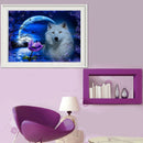5D DIY Round Drill Diamond Painting Night Wolf Cross Stitch Embroidery Kit