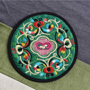 Chinese Classic Silk Embroidered Round Cup Mat Pad Coasters R Beverage E1R3 U7Q2