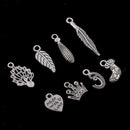 100x Flower Heart Pendant Jewelry Making Charms for DIY Necklace Bracelet