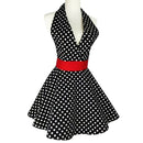 Black Sexy Aprons,Classic Retro Aprons Flirty Marilyn V-Neck Polka Dot Cook