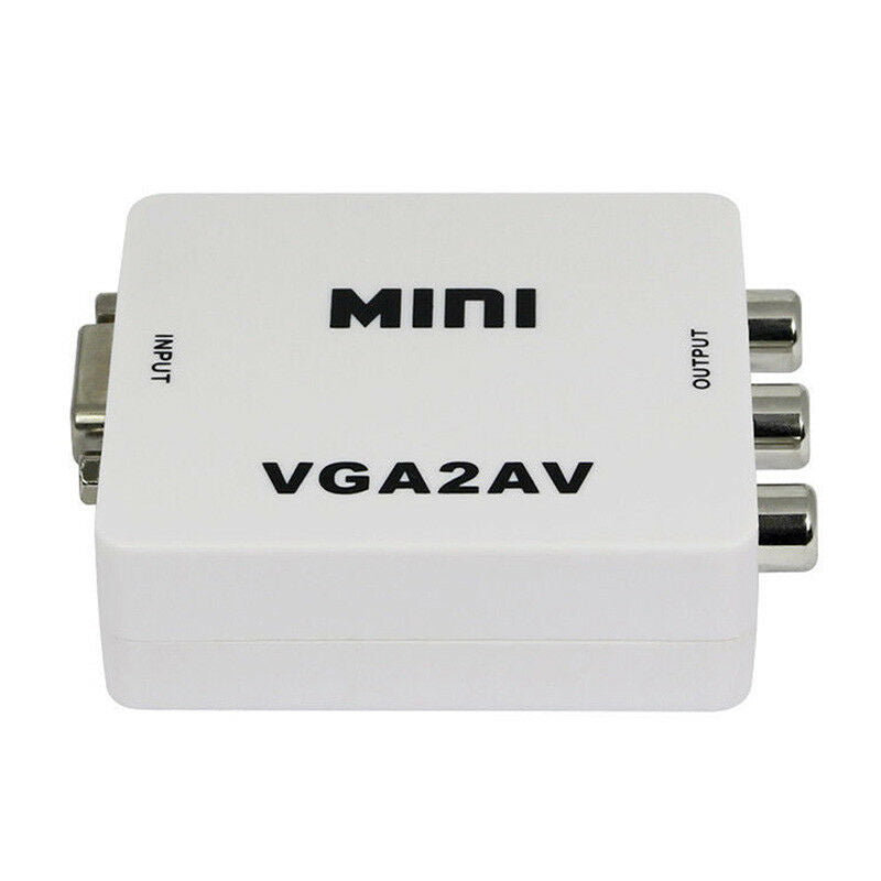 1080P Mini Digital VGA to RCA AV TV CVBS Converter with audio for PC laptop â„–[