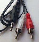 3.5mm Jack to 2 RCA Split AUX Cable For Home Theater MP3 Headphone DVD Speaker