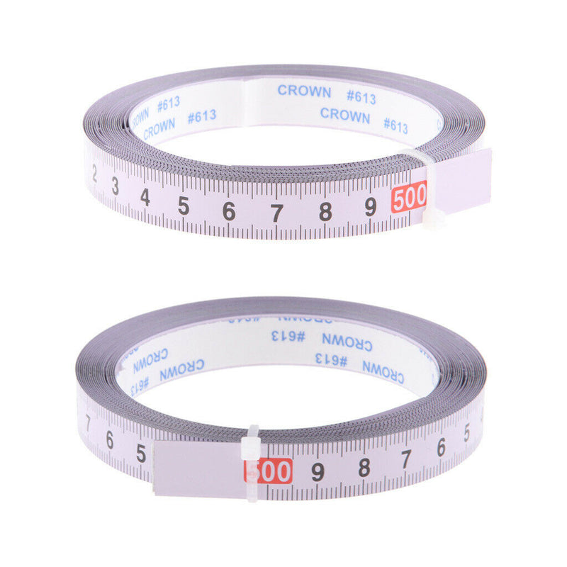 Set of 2 Woodworking Tool Metric Track Tape Measure Self Adhesive Scale Miter