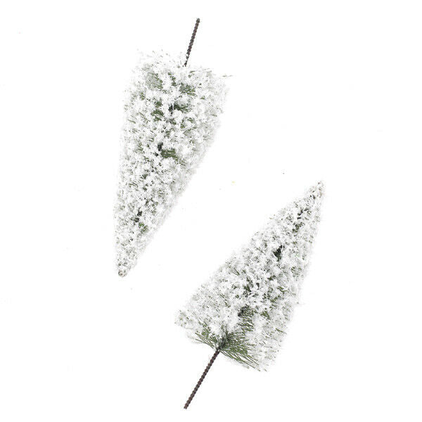 10pcs White Scenery Landscape Cedar Trees for Winter Snow Tree Layout 10cm