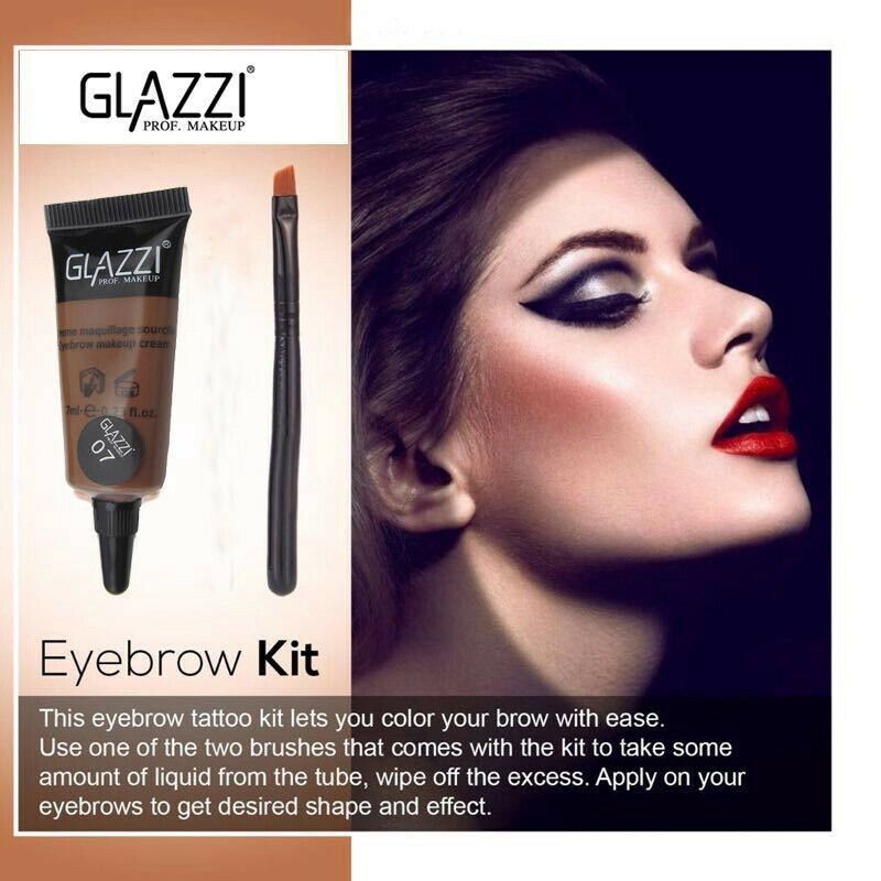 Glazzi 8Ml Waterproof Tint Eyebrow Henna With 2Pc Mascara Eyebrows Paint Br V7U1