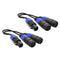 2pcs PA Splitter Male to Dual Female Speakers Cable Cord Amplifier Black