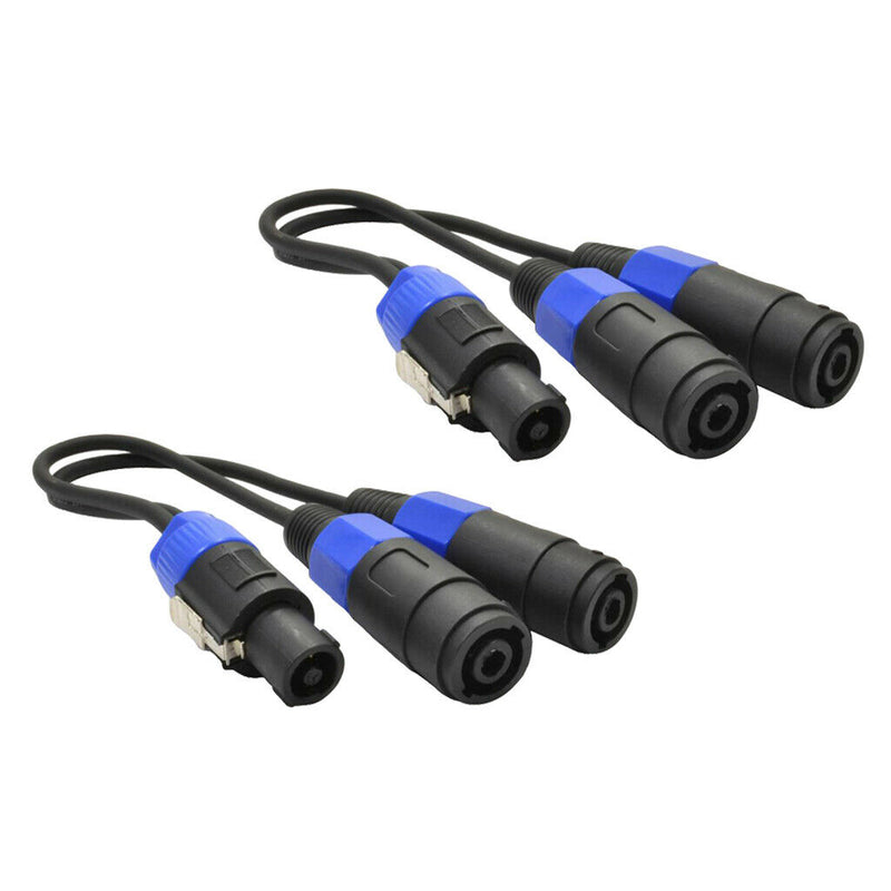 2pcs PA Splitter Male to Dual Female Speakers Cable Cord Amplifier Black