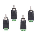4-Pack Phono RCA Male Plug to AV Screw Terminal Audio/Video Connector Adapter