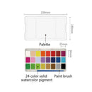 Watercolor Pigment Set 24 Colors Solid With Water Brush New V8F2