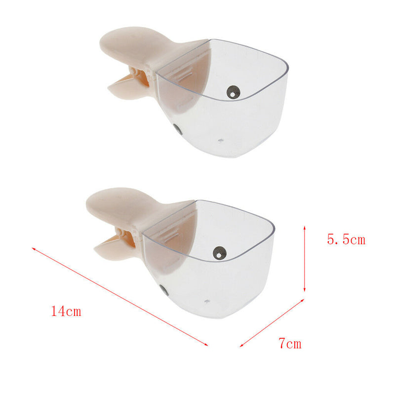 2x Scoop Clip - Pet Food Scoop with Clip Attachment Duckbill Clear Style