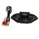 3 Way Audio Video AV RCA Switch Switcher Splitter+Cable