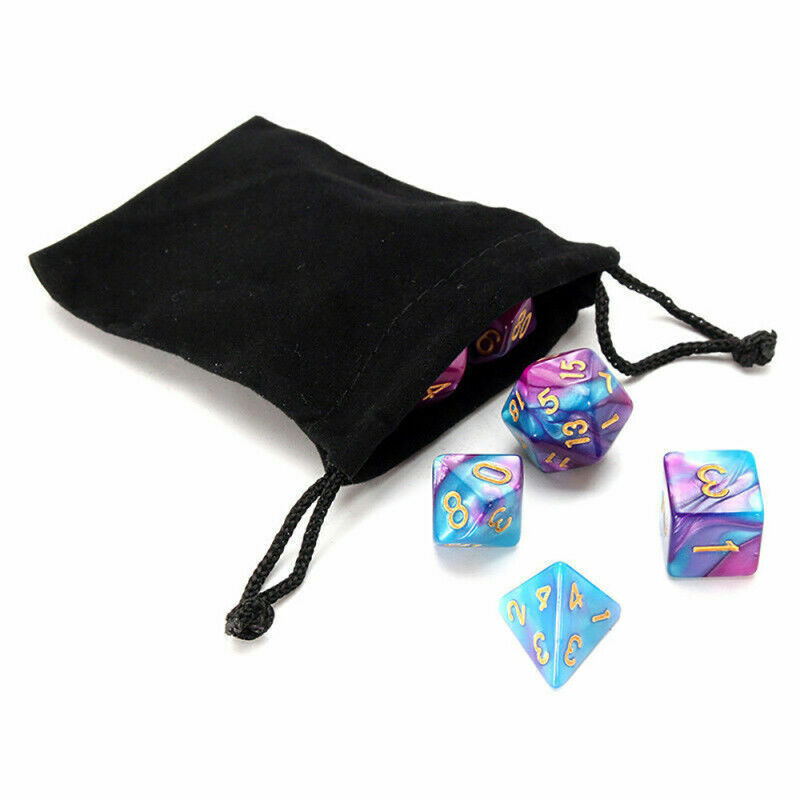 28pcs Shiny Acrylic Polyhedral Dice DND RPG MTG Role Playing Game + Bag 4  MLL