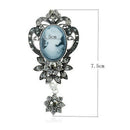 Women's Cameo Victorian-Style Rhinestone Brooch Wedding Bridal Jewelry Pin