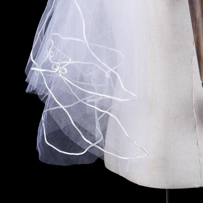 1 x Women 150cm white one layer short wedding bridal veils  Ed BX