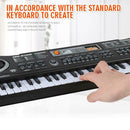 BLACK 61 Key Digital Electronic Keyboard & Microphone Electric LED Piano Or