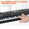 BLACK 61 Key Digital Electronic Keyboard & Microphone Electric LED Piano Or