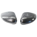 1 Pair Carbon Fiber Gloss Black Rear View Mirror Cover Fit For Ford Fiesta