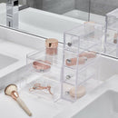 4 Plastic Vanity, Compact Narrow Storage Organization Drawers Set for Cosme