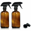Empty Amber Glass Spray Bottles with Labels (2 Pack) - Refillable Container