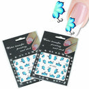 2X Sheets Blue Flower Nail Stickers DIY Beauty Pattern Art for Women Girls OEB