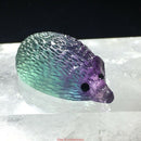 Natural  Carved Rainbow Fluorite Hedgehog