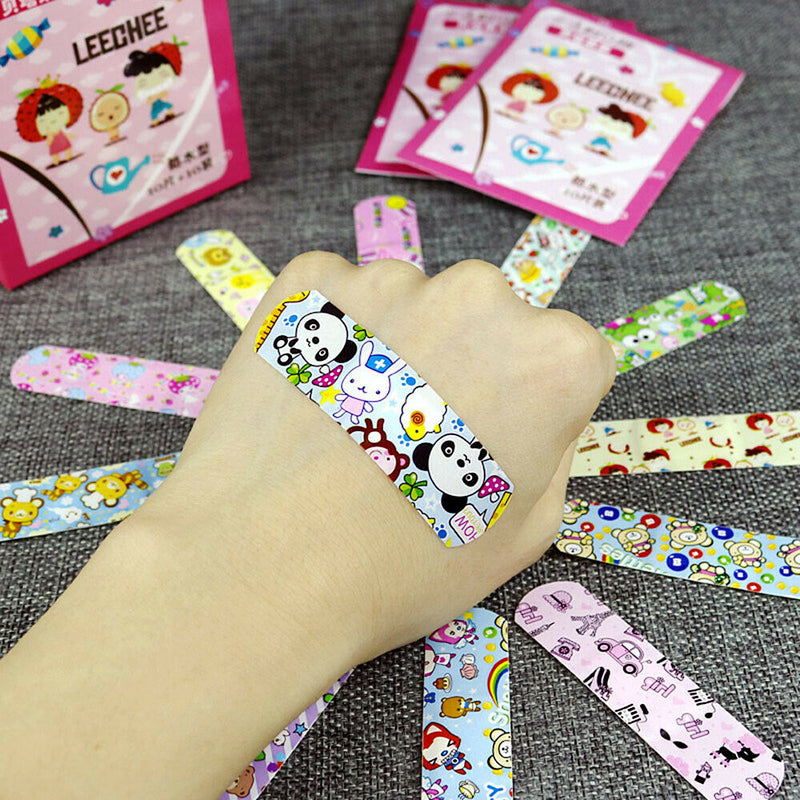 100PCs Cute Cartoon Woundplast Adhesive Bandage Wound Stickers for kids