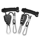 2Pcs 2.5m Long Grow Light Rope Hanger Ratchet Heavy Duty Metal Internal Gear