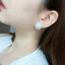 Female Snowflake Stud Earring Jewelry AAA Zircon Double Earrings For Women H1Z6
