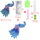 DIY Peafowl Diamond Painting Luminous Switch Stickers Kitchen Wall Decals