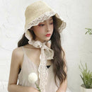 Fashion Women'S Wide Brim Straw Hat Summer Style Raffia Floppy Hat Foldable