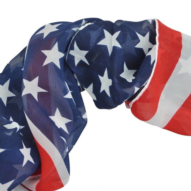 5X(Women Girl Scarves American Flag US Flag Patriotic Theme Scarves M8V8)