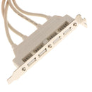 USB 2.0 Rear Panel Cable Header Motherboard to External 4 Port USB Bracket Cord