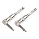 2Pieces 6.35 mm (1/4") Male Right Angle TS Audio Plug Connector Adapter