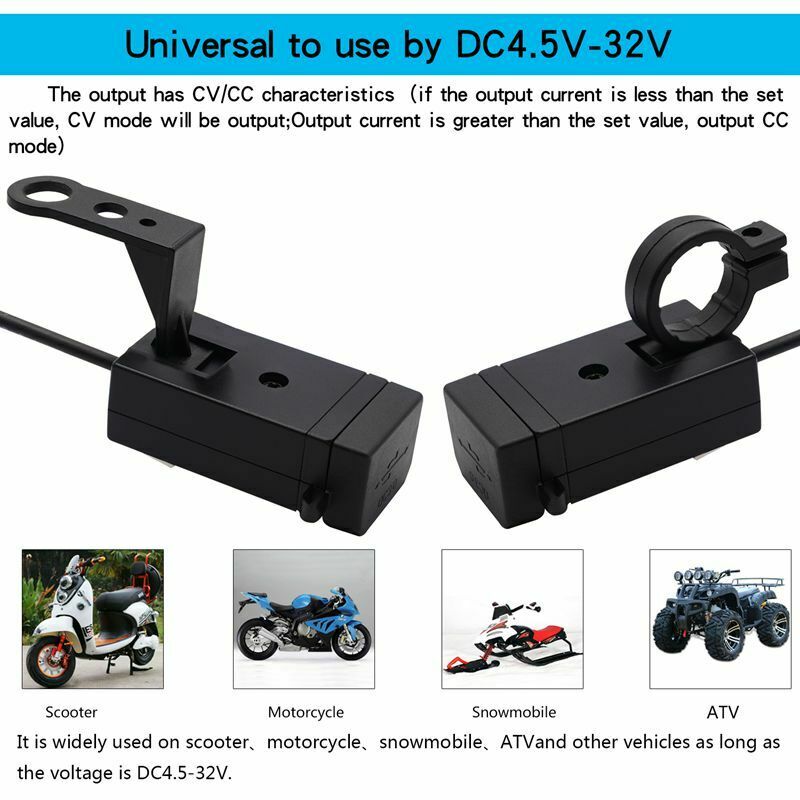 Motorcycle Handlebar Usb Charger Qc3.0 Moto Charger Car Waterproof Large Po M7Q6